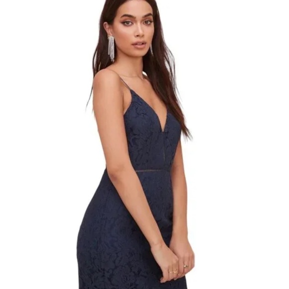 ASTR The Label Lattice Inset Lace Spaghetti Strap Party Event Dress Size M - Picture 9 of 10